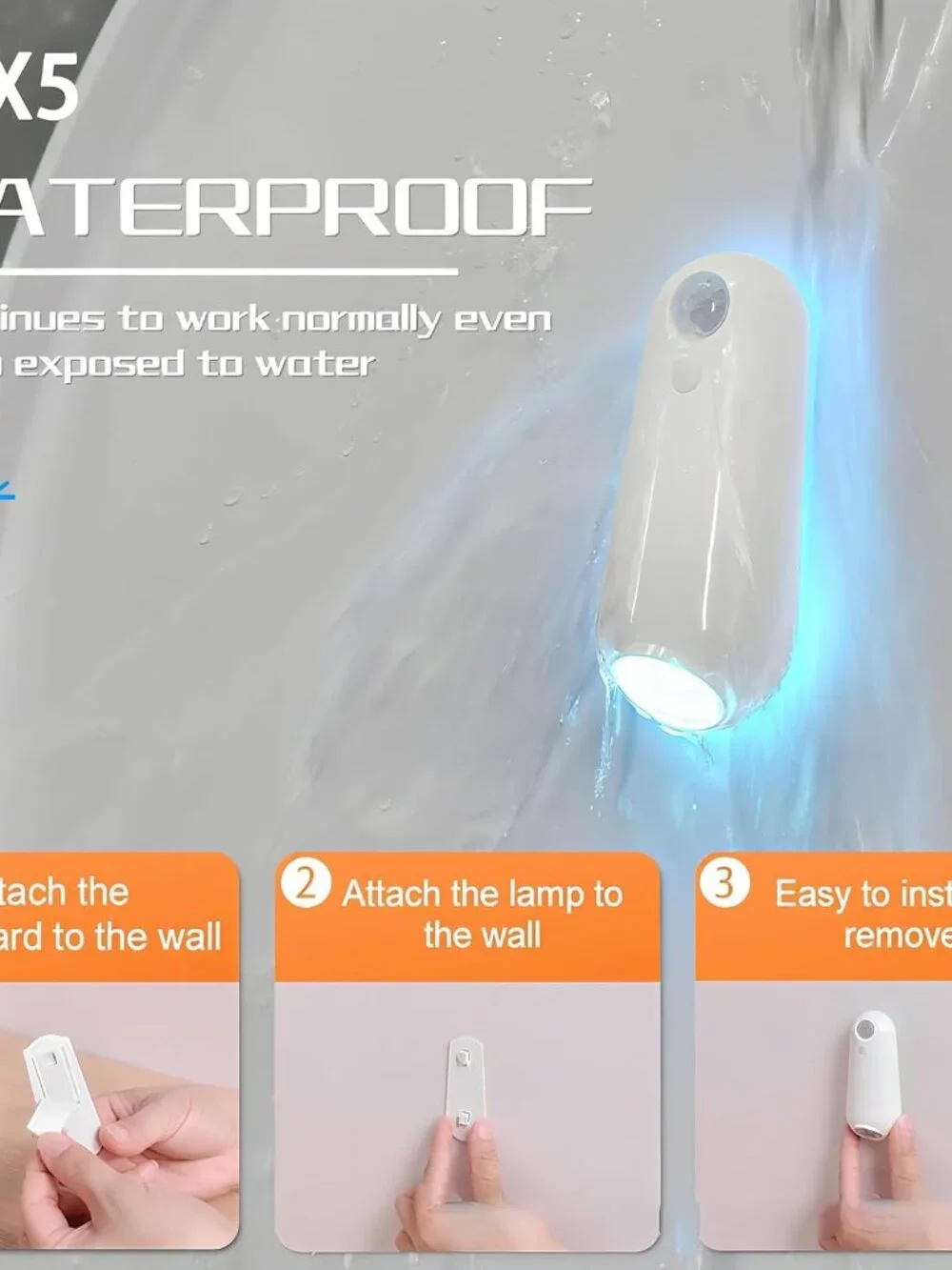 Toilet Night Light Motion Sensor, 8 Color Changing LED Wall Motion Sensor Light